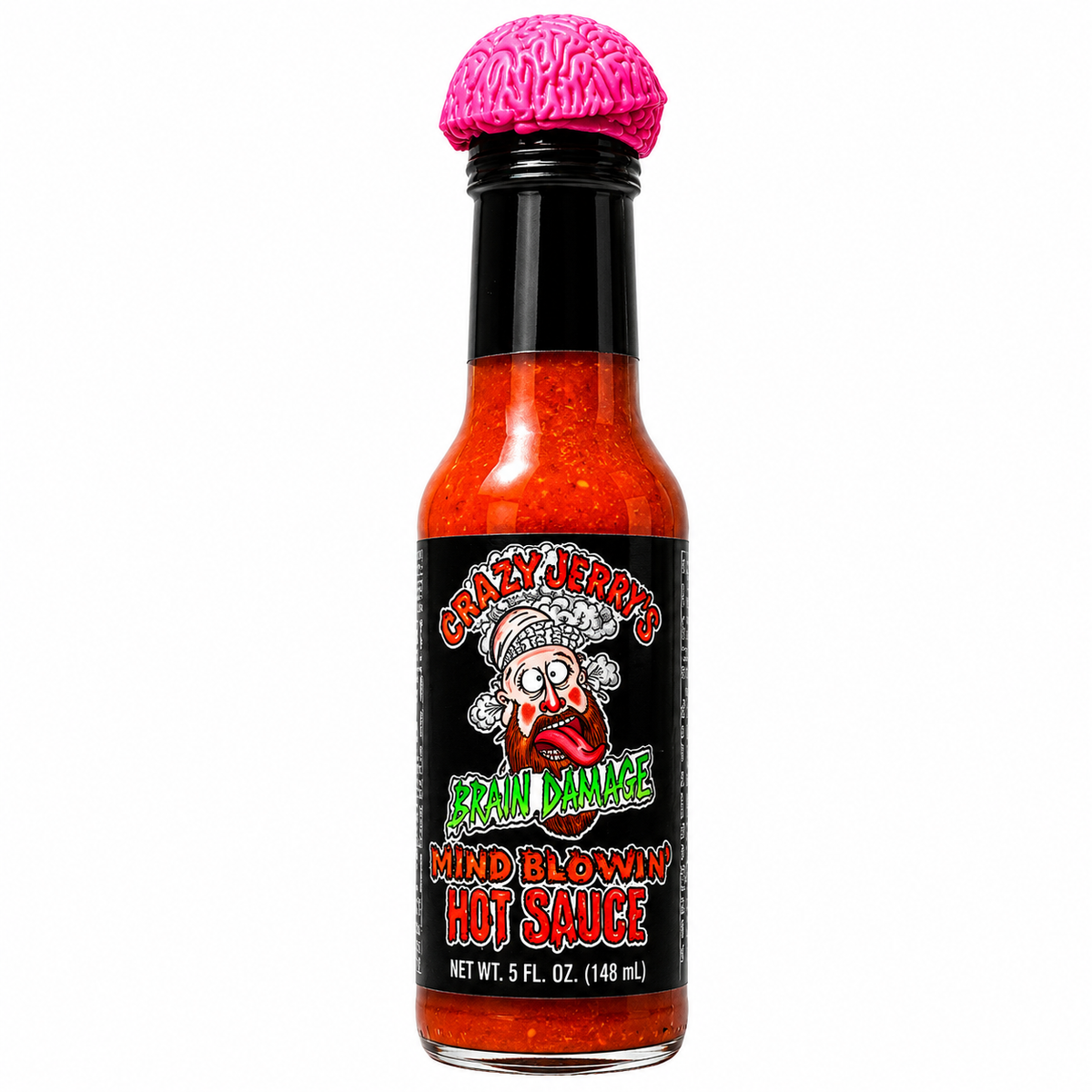 Crazy Jerry's Brain Damage Mind Blowin Hot Sauce