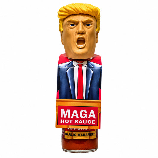 President Trump’s MAGA Hot Sauce with 3D Trump Face Bottle Topper