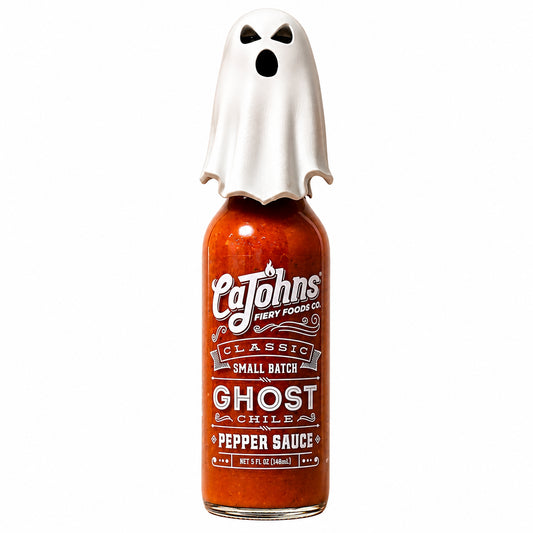 CaJohns Classic Small Batch Ghost Chile Pepper Sauce w/ 3D Ghost Topper
