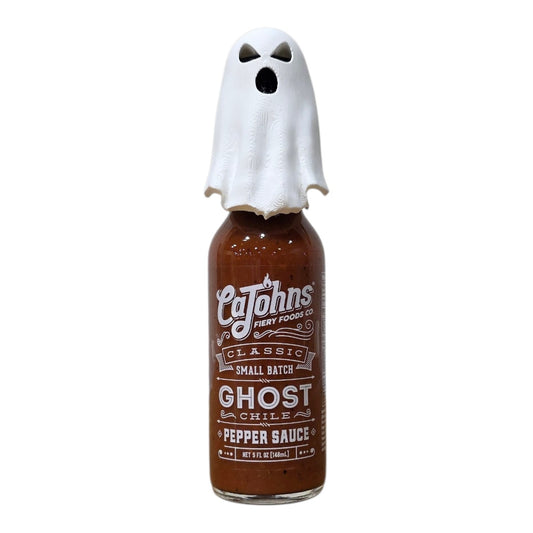 CaJohns Classic Small Batch Ghost Chile Pepper Sauce w/ 3D Ghost Topper