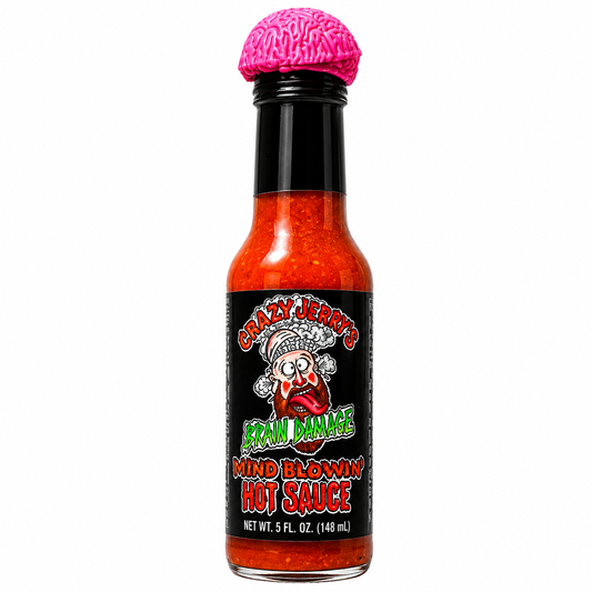 Crazy Jerry's Brain Damage Mind Blowin Hot Sauce