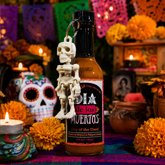 Captain Thom's Day of The Dead Hot Sauce with Skeleton Key Chain