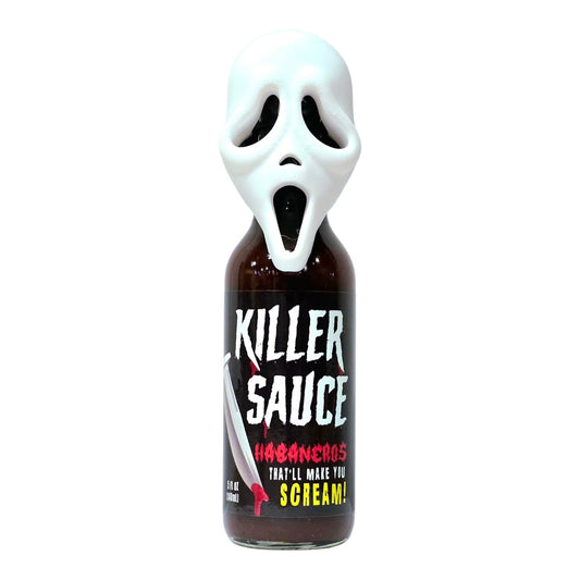 Killer Sauce with 3D Printed Ghost Faced Killer Mask Bottle Topper