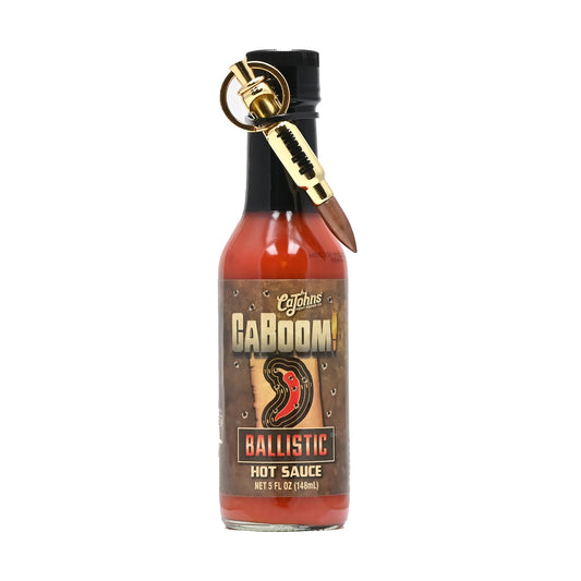CaBoom! Ballistic Hot Sauce with Bullet Bottle Opener Keychain